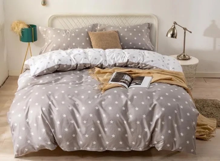 Sendia Textil HVIEZDA SIVÁ foto obliečky Rozmer obliečok: 140x200 cm, Obsah balenia: 7 Set Balenie