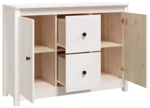 vidaXL Komoda biela 100x35x74 cm borovicový masív-