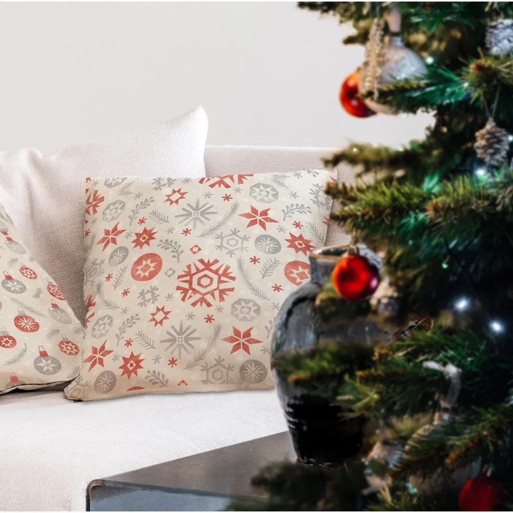 Vianočný vankúš s bavlnenou obliečkou Butter Kings Snowflake Frost, 45 x 45 cm