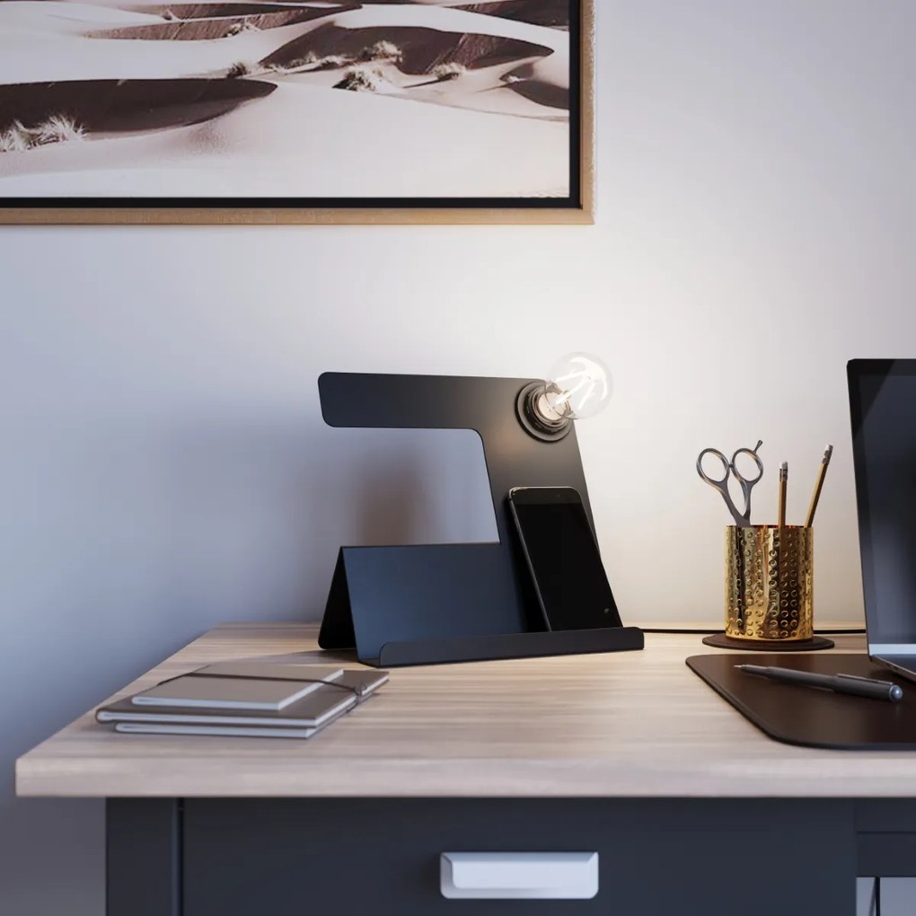 Závesné svietidlo Tulip, 1x čierne kovové tienidlo