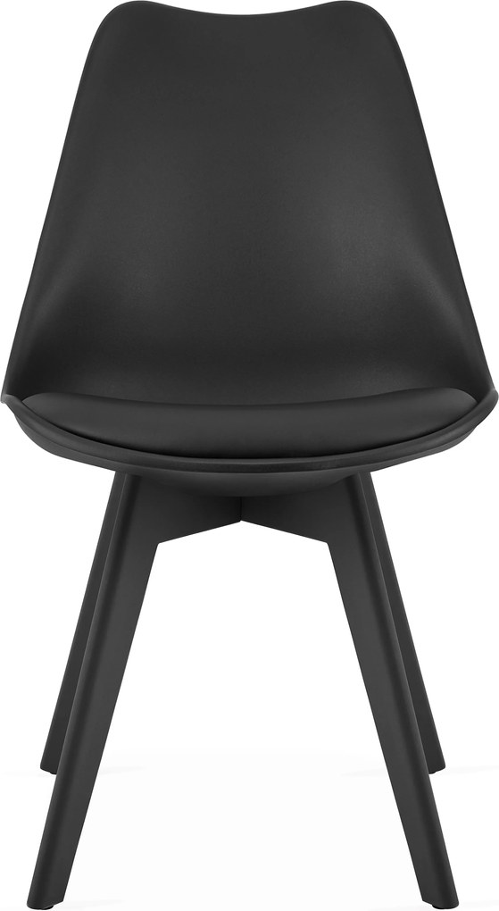 Set 4 stoličiek MARK čierne / čierne nohy