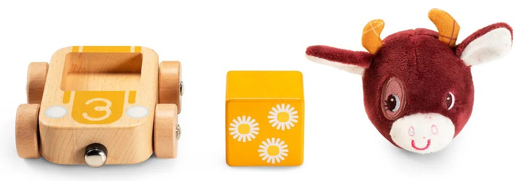 Lilliputiens - súprava 3 drevených autíčok - Farma