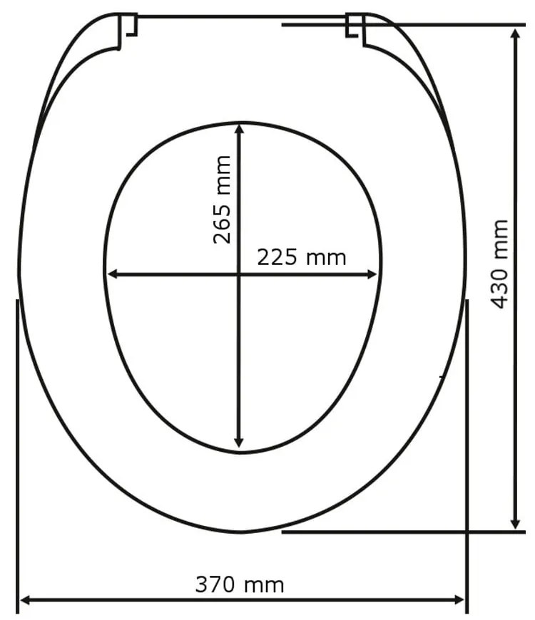 Svetlé WC sedadlo s jednoduchým zatváraním Wenko Oak, 43 × 37 cm