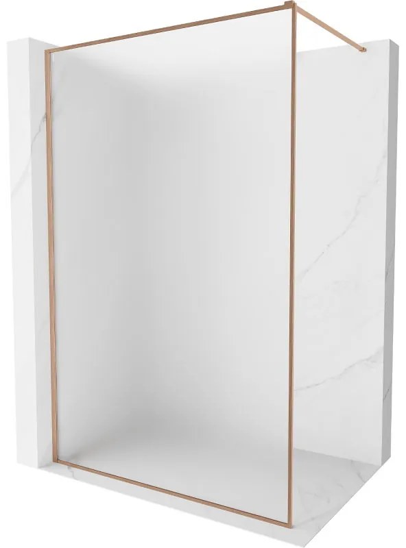 Mexen, Mexen Kioto-XF sprchová stena s rámom 50 x 202 cm, matná 10 mm, brúsená meď - 800-050-104-65-30-X