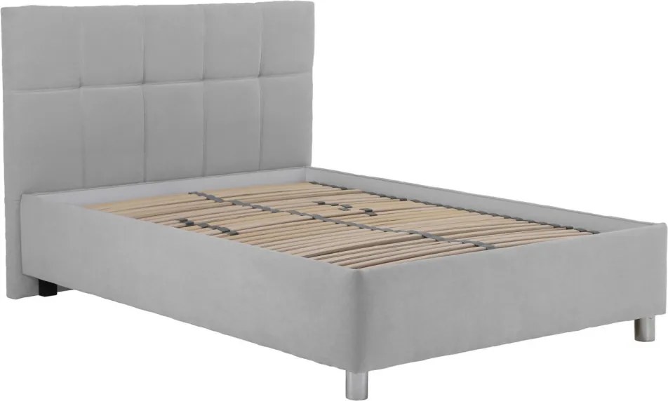 Posteľ Glory 140x200 cm, svetlo šedá látka, bez matraca