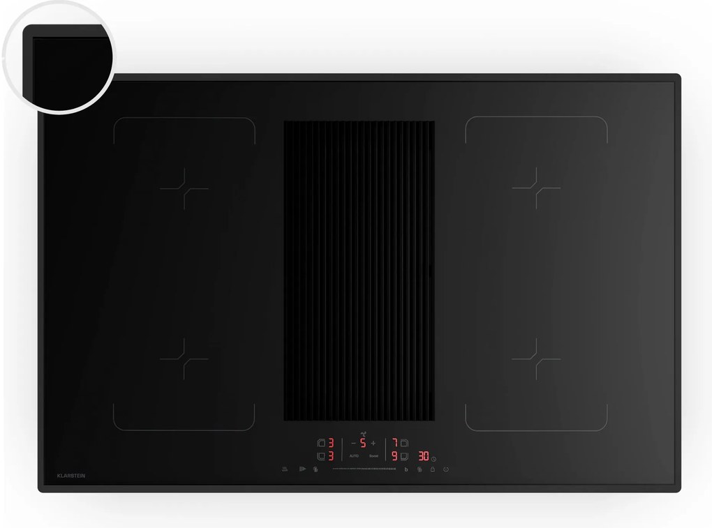 Klarstein Velaire flexi-indukčná varná doska s integrovaným digestorom Elegantná, minimalistická, výkonná 8400 W 80 cm