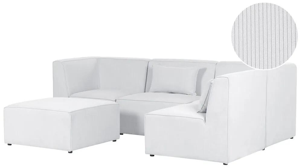 Rohová sedacia súprava s taburetkou Lemia (krémová biela) (L). Vlastná spoľahlivá doprava až k Vám domov. 1080874