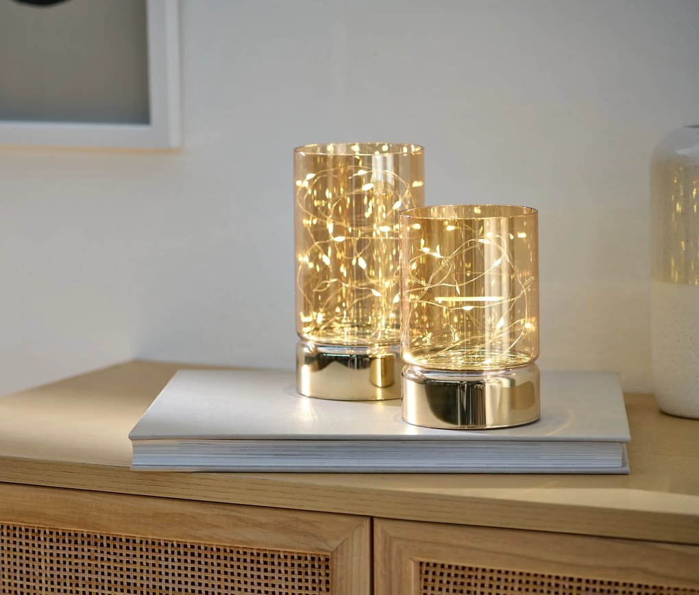 2 LED sklenené lampáše