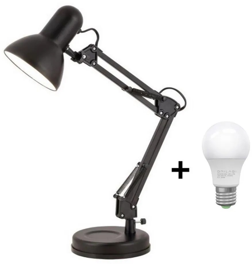 Brilagi - LED Stolná lampa ROMERO 1xE27/10W/230V čierna