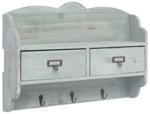 vidaXL Nástenný vešiak zelený 50x10x34 cm drevený-