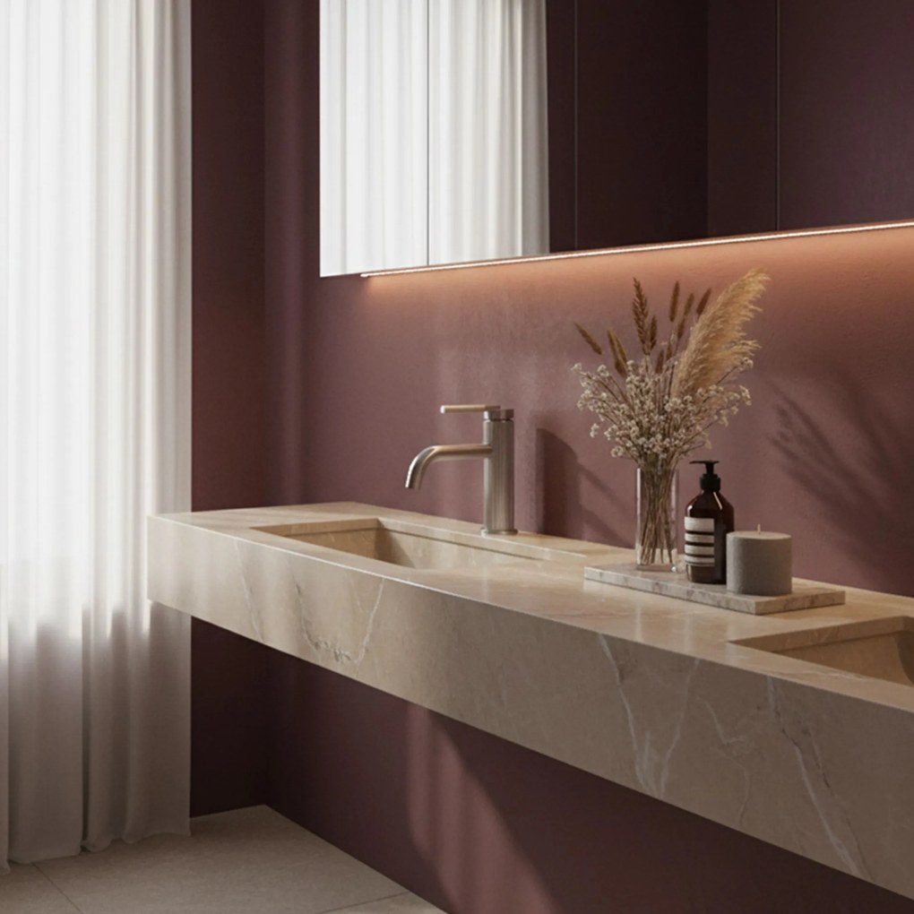 Rea Argon, umývadlová batéria h-165, brúsená oceľ, REA-B6449