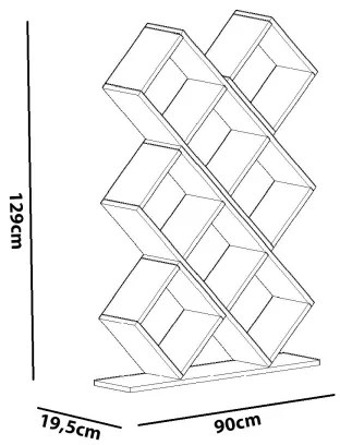 Knižnica KUMSAL 129x90 cm biela