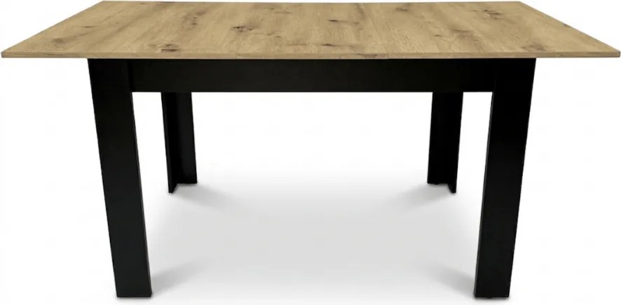 Rozkladací jedálenský stôl MADO 120/160x80 cm, čierna/dub artisan