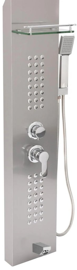 Sprchový panel LAGO 4v1 - s výtokom do vane - inox