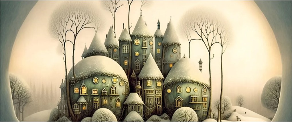 Obraz - Rozprávkové chalúpky (120x50 cm)