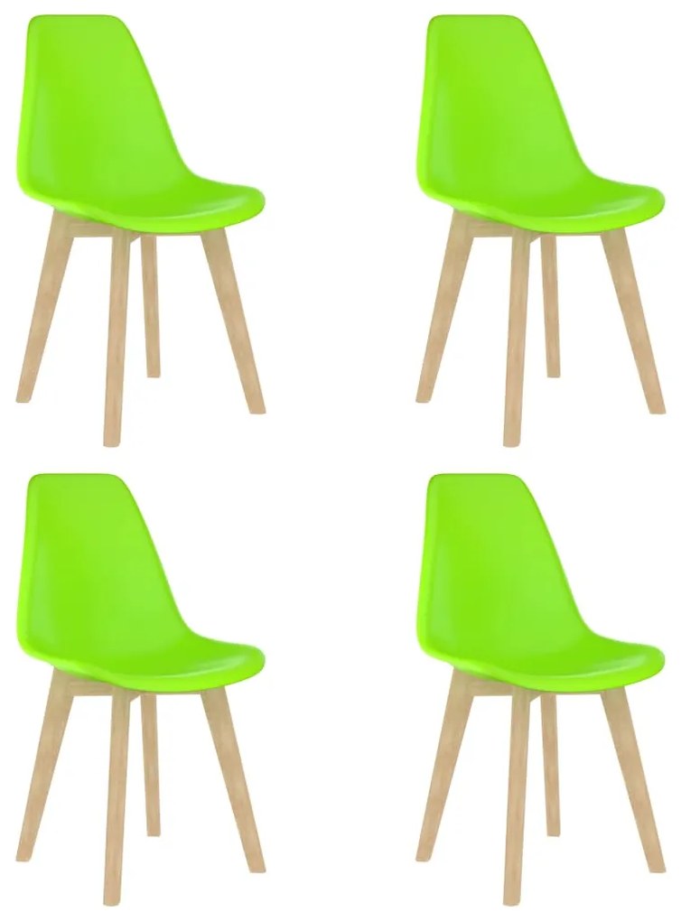 vidaXL Jedálenské stoličky 4 ks, zelené, plast