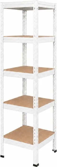 Regál 183x40x40 cm lakovaný 5-policový, nosnosť 1000 kg, RIVET - biely - 4ks