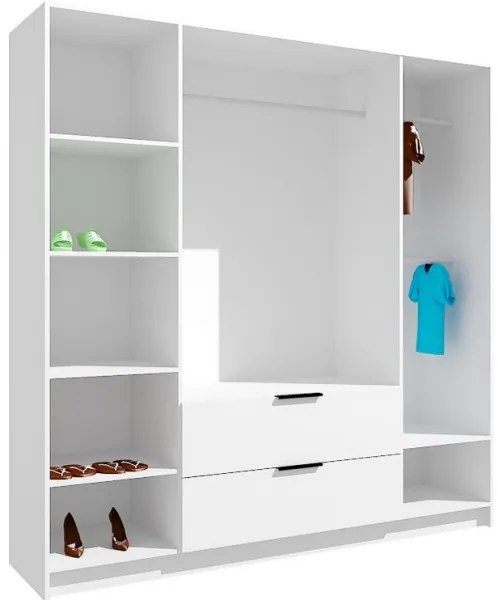 Šatníková skriňa so zrkadlom VISTA 200x215 cm dub artisan/grafit