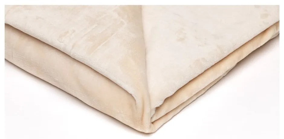 Svetlobéžová mikroplyšová deka My House, 150 × 200 cm