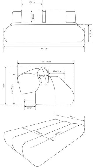 Rozkladacia trojmiestná pohovka FANO hnedá