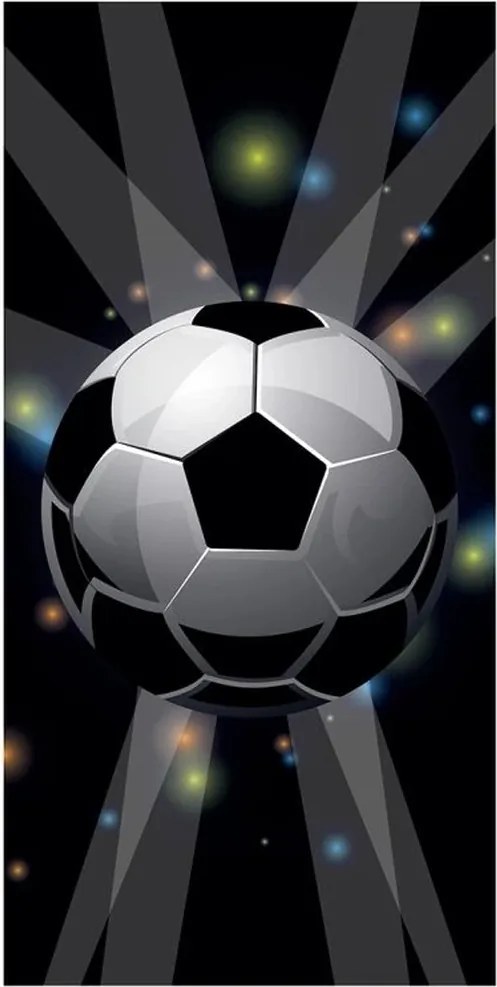 Bavlnená plážová osuška Futbalová lopta v žiare reflektorov - 100% bavlna s gramážou 350 g/m² - 70 x 140 cm
