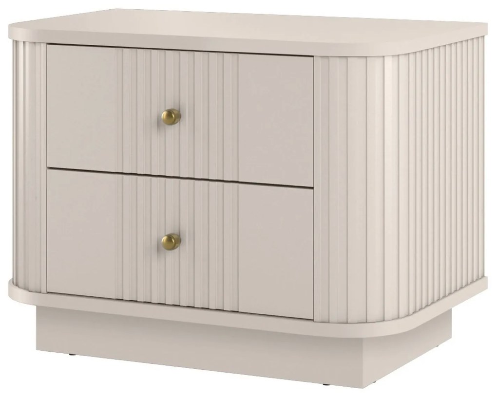 Súprava nočných stolíkov Vesper 56 cm - kašmír / zlaté úchytky
