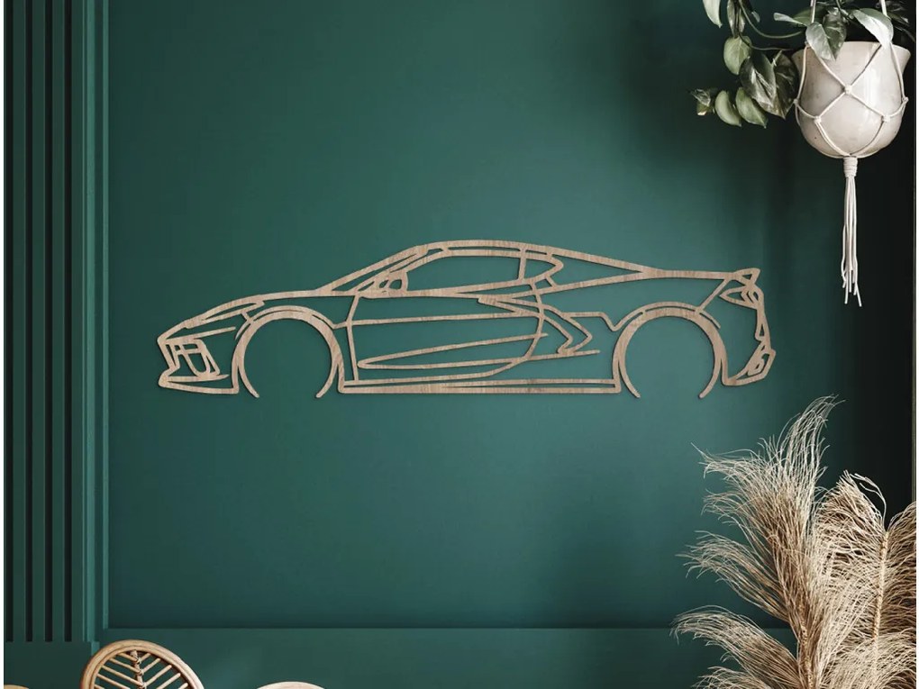 drevko Nálepka 21 C8 Corvette Rozmer obrazu: 22 x 86 cm, Farba dekorácie: Čierna
