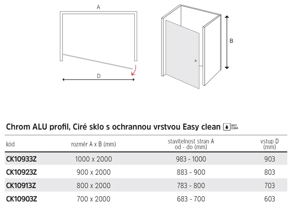 Mereo Mereo, Pivotové sprchové dvere, Novea, chróm ALU, sklo Číre, L/P prevedenie, MER-CK10933Z