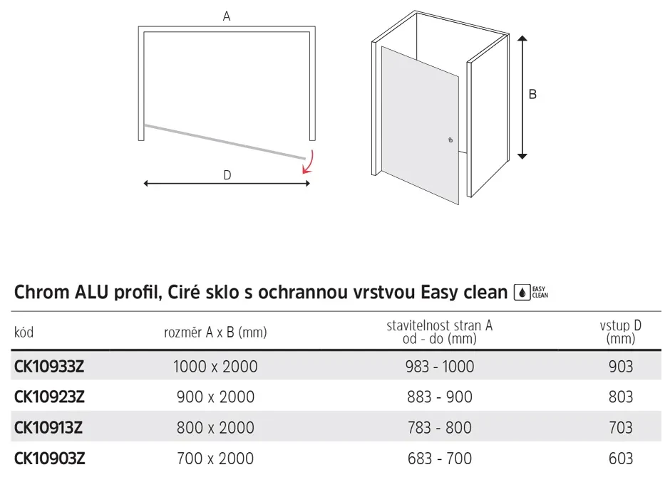 Mereo Mereo, Pivotové sprchové dvere, Novea, chróm ALU, sklo Číre, L/P prevedenie, MER-CK10933Z