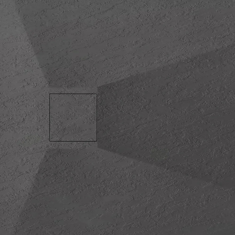 Sprchová SMC vanička REA MAGNUM 80x100 cm - imitácia kameňa - čierna