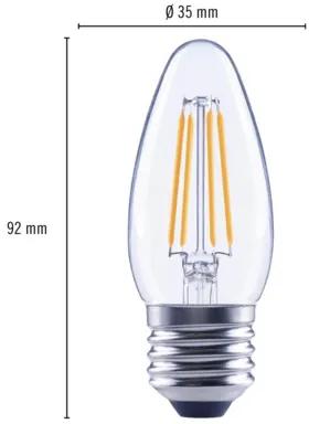 LED žiarovka FLAIR C35 E27 4W/40W 470lm 2700K číra stmievateľná