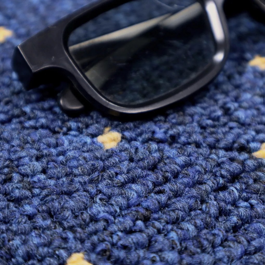 Kusový koberec Udinese modrý kruh, 100x100 (priemer) kruh, šedá, chodba / predsieň, Condor Carpets