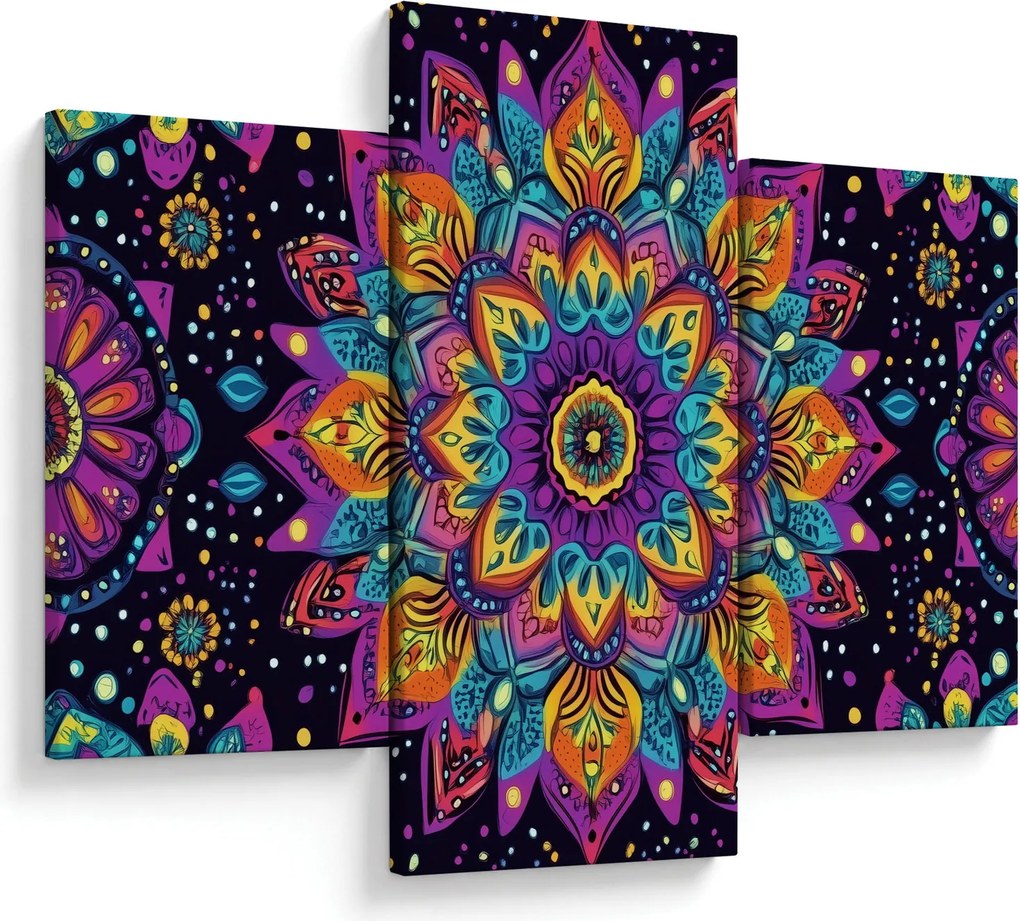Obraz - Kaleidoskopická mandala (90x60 cm)
