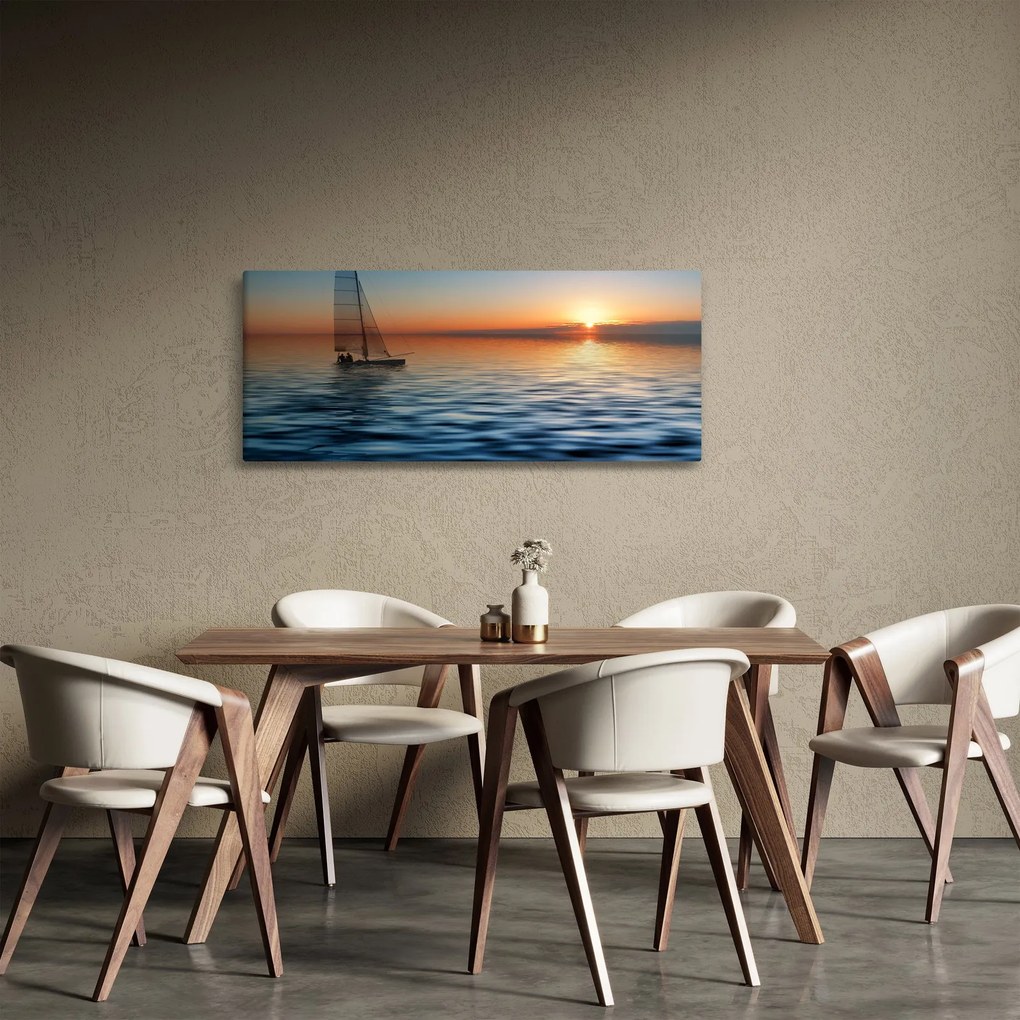 Obraz - Plachetnica na mori (120x50 cm)