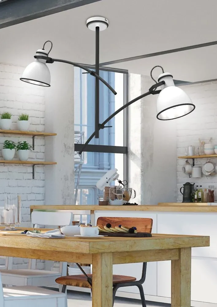 Candellux ZUMBA Luster 2X60W E27 White Black 32-72054