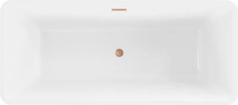 Mexen Tonia, voľne stojaca vaňa 170 x 75 cm, biela-čierna, medený prepad, 52171707575-65