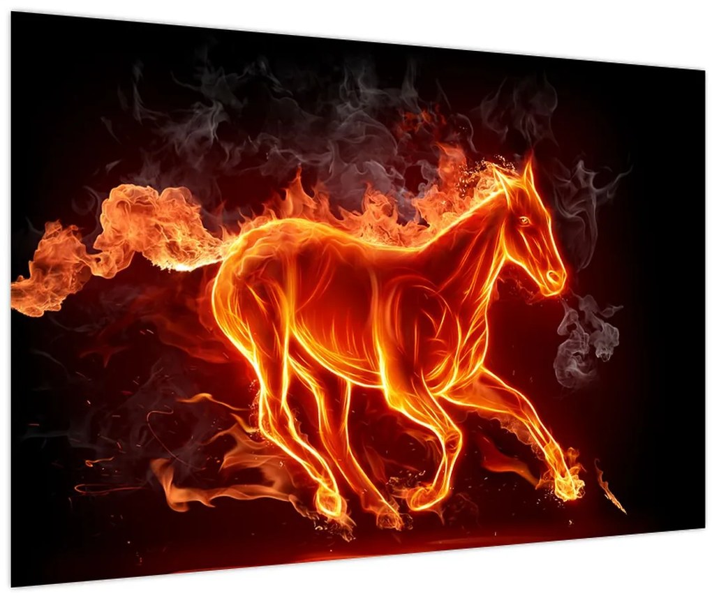 Obraz - Kôň v ohni (90x60 cm)
