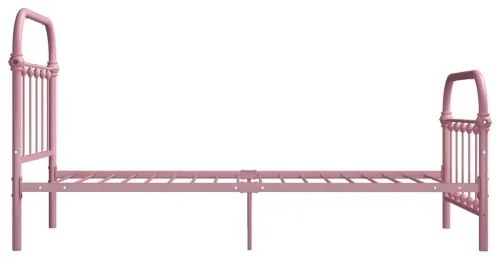vidaXL Posteľný rám, ružový, kov 100x200 cm-