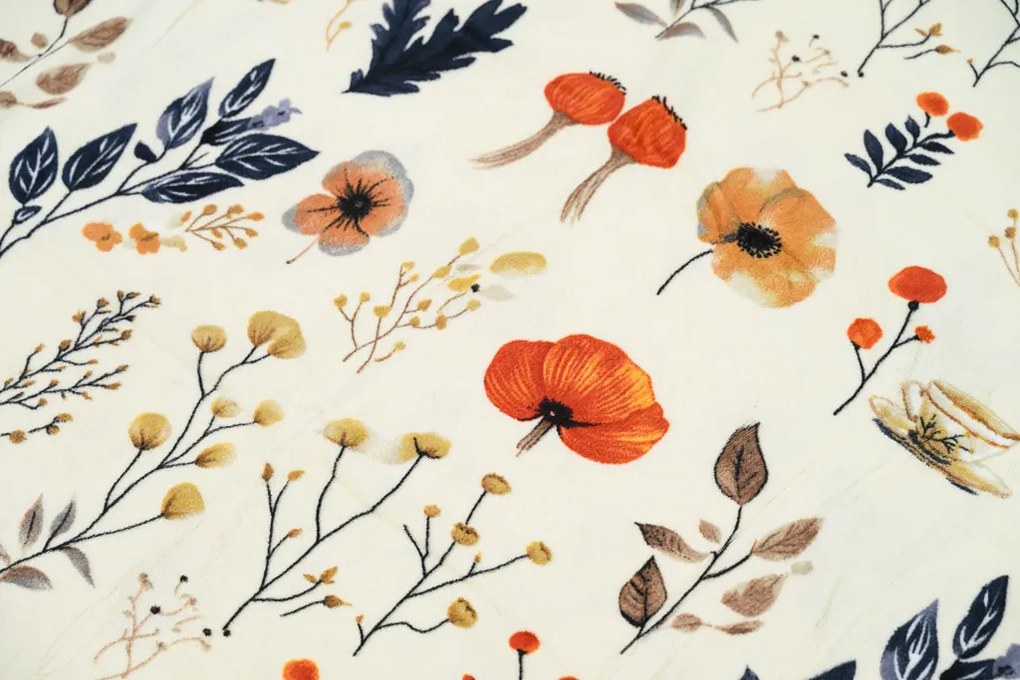 Mikroplyšové obliečky PAPAVA krémové Rozmer obliečky: 2 ks 70 x 90 cm | 200 x 220 cm