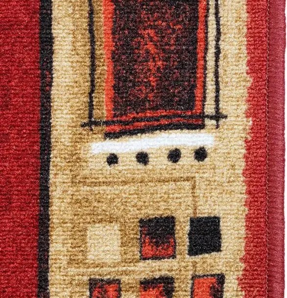 Associated Weavers 500x100 cm Protišmykový behúň na mieru Jena 10 - obšitý zo všetkých strán, červená, chodba / predsieň