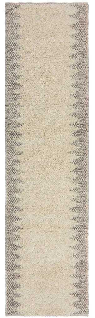 Flair Rugs, Ručne tkaný behúň Minerals Border Natural, 60x230, béžová, chodba / predsieň