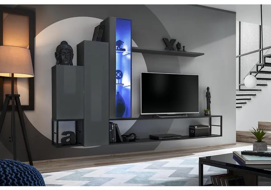 Obývacia stena Switch Met VIII grafit