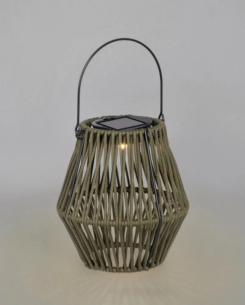 Khaki LED lampáš so solárnym panelom (výška 17 cm) Juny – Yes Everyday