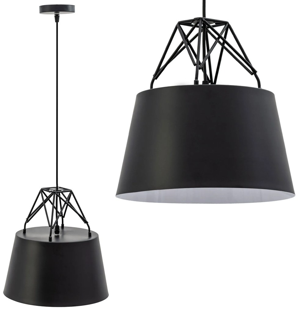 Toolight Toolight, závesná kovová stropná lampa 1xE27 APP422-1CP, čierna, OSW-00552
