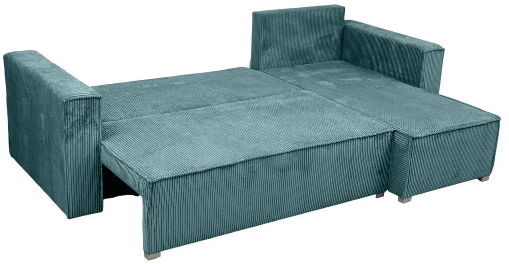 Petrolejová rohová pohovka SMART COSARO, obojstranná + 2 vankúšiky ZDARMA