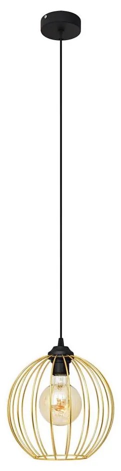 Luster na lanku MERCURE 1xE27/15W/230V zlatá/čierna