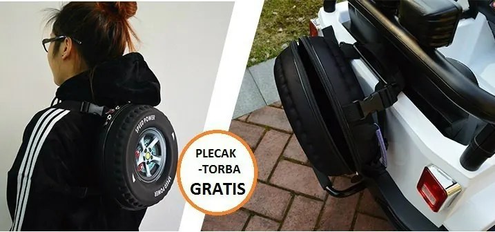 Ramiz Monster 4x4 terénne auto pre deti Červené + Diaľkové ovládanie + Nastavenie sedadla + MP3 LED + Nosič batožiny + Batoh