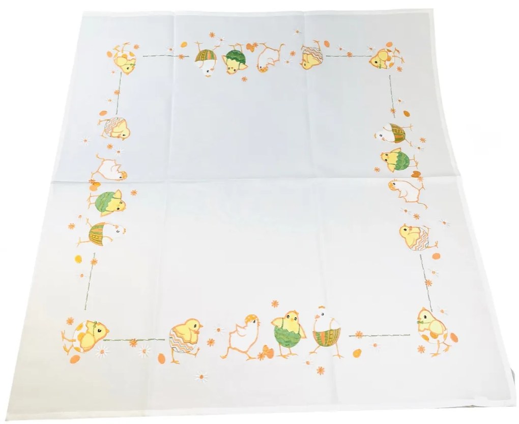 Veľkonočný obrus Kuriatka žlté 85x85cm TiaHome
