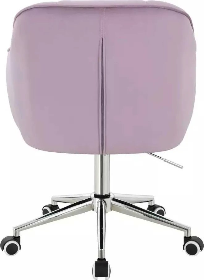LuxuryForm DESIGN Stolička AVOLA VELUR na striebornej podstave s kolieskami - levanduľa