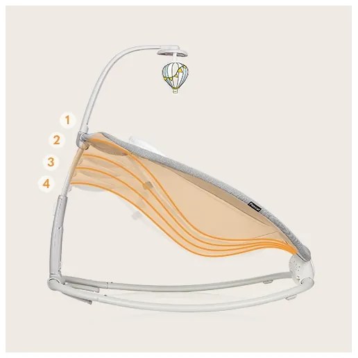 Lionelo - Detská vibrujúca hojdačka s melódiou PASCAL šedá